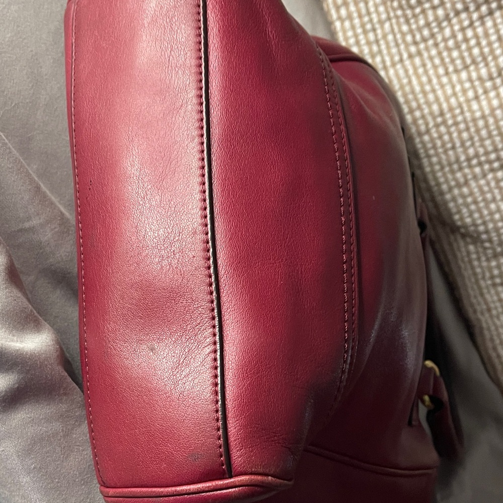 Coach Mini Burgundy Leather Satchel with tassels and tag Coach Mini - Picture 7 of 7